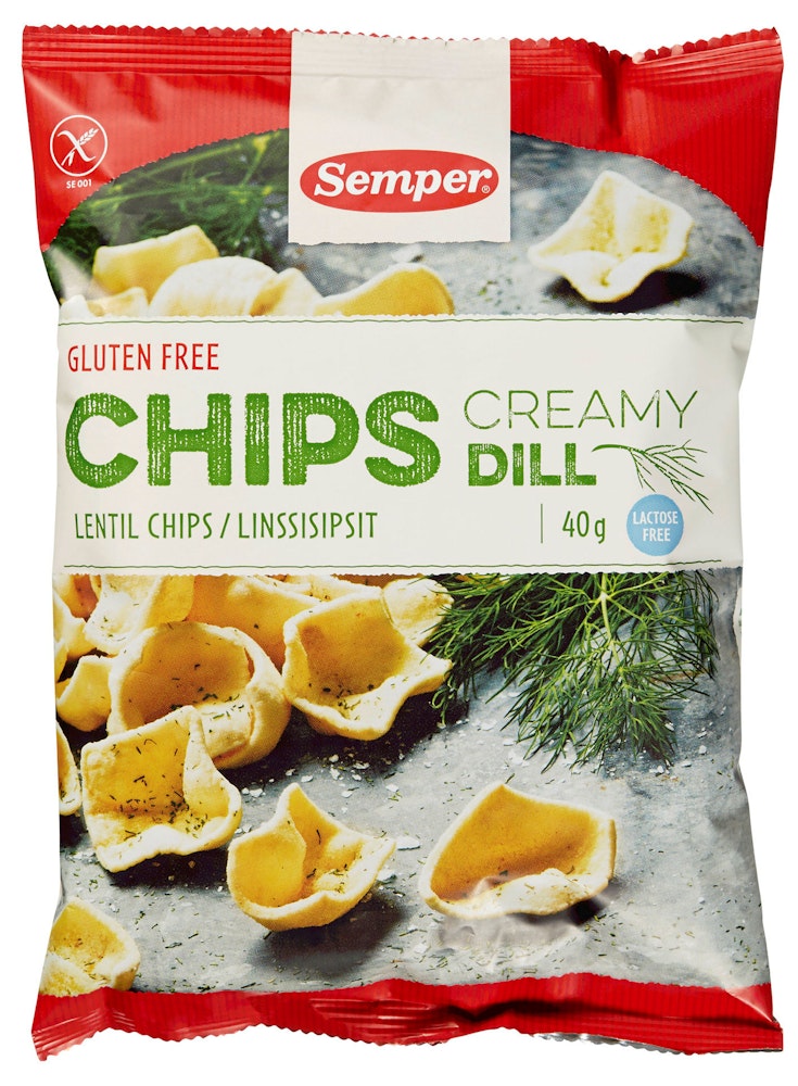 Semper Linsechips Creamy Dill Glutenfri