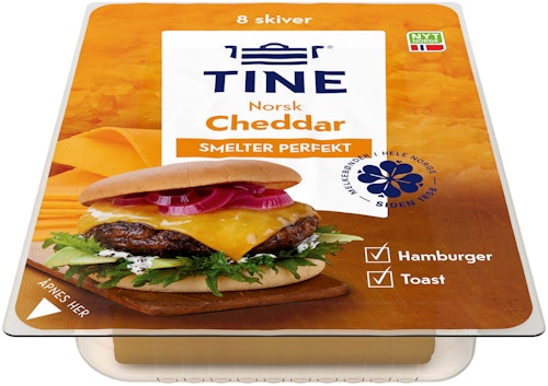 Bilde: © Tine / Oda Tine Cheddar Burgerost Norskprodusert, 160 g
