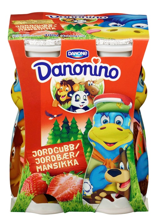Bilde: © Danone / Oda Danone Danonino Drikkeyoghurt Jordbær 4x100g