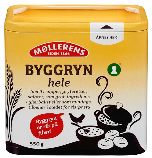 Bilde: © Møllerens / Kolonial.no Møllerens Byggryn Hele 550 g