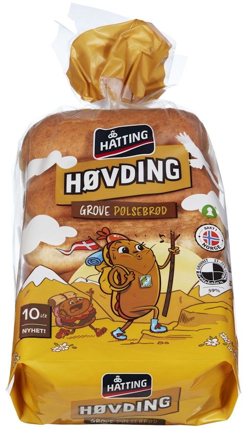 Bilde: © Hatting / Oda Hatting Grove Pølsebrød 10 stk, 440 g