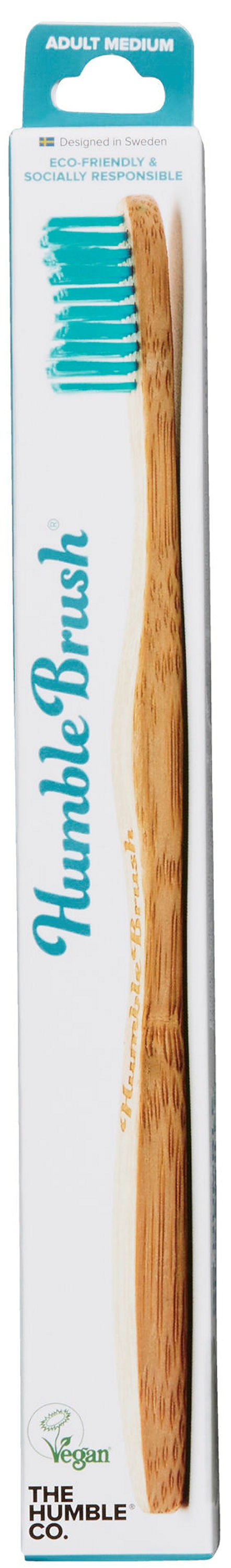 Bilde: © Humble Brush / Oda Humble Brush Tannbørste Medium Blå Voksen ,100% Nedbrytbar, 1 stk