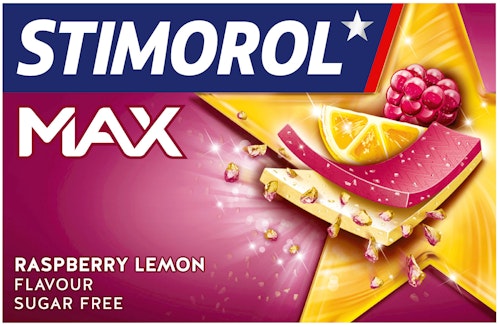 Bilde: © Stimorol / Kolonial.no Stimorol Stimorol Max Duo Raspberry Lemon 23 g