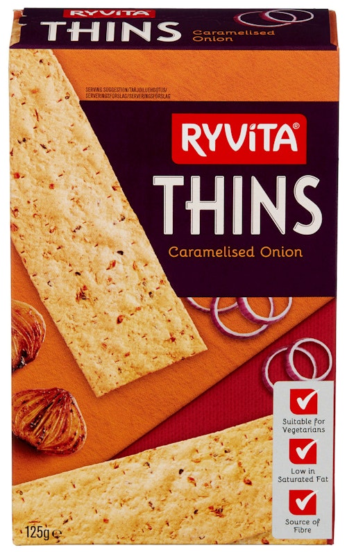 Bilde: © Ryvita / Oda Ryvita Thins Caramelised Onion 125 g