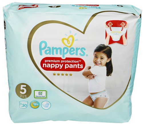 Bilde: © Pampers / Kolonial.no Pampers Bleie Premium Protection Pants S5 12-17kg, 30 stk