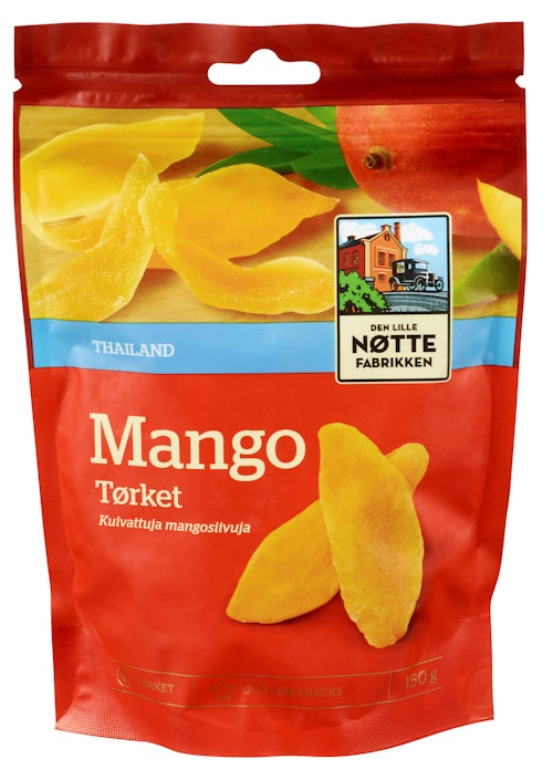 Bilde: © Den Lille Nøttefabrikken / Kolonial.no Den Lille Nøttefabrikken Mango Tørket 150 g