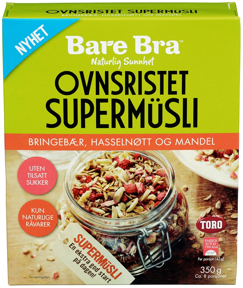 Bare Bra Ovnsristet Supermüsli Bringebær & Hassel Bringebær & Hasselnøtt