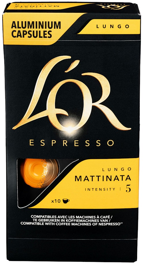 Bilde: © L'Or / Kolonial.no L'Or L'or Kapsler Mattinata Intensity 5, 10 stk