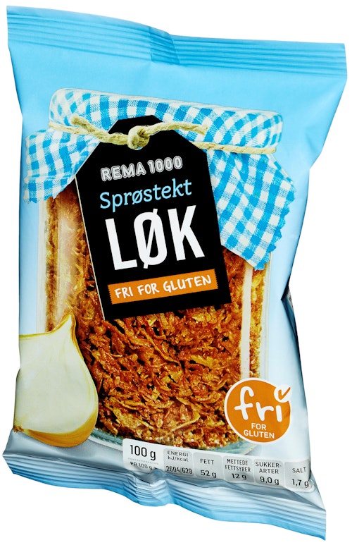 Bilde: © REMA 1000 / Kolonial.no REMA 1000 Sprøstekt Løk Glutenfri, 100 g