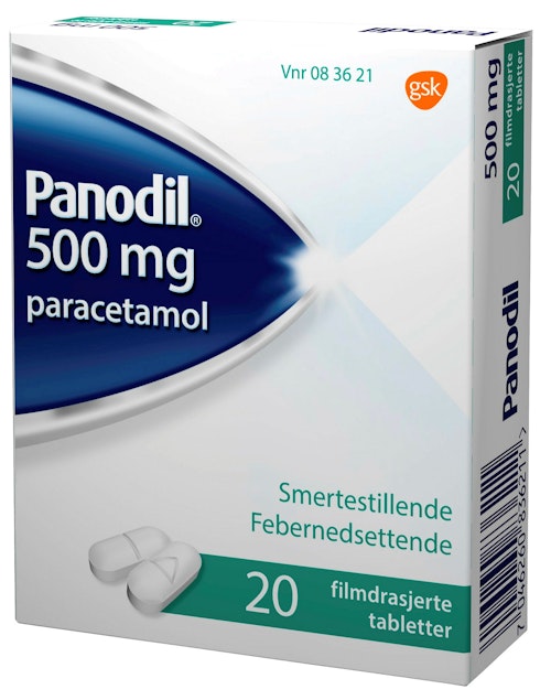 Bilde: © Panodil / Kolonial.no Panodil Smertestillende Tabletter 20stk, 500mg, 20 stk