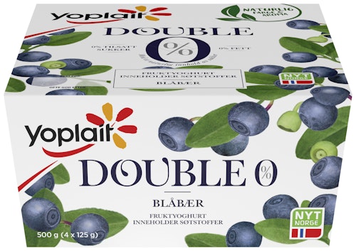 Bilde: © Yoplait / Oda Yoplait Yoplait 00% Blåbær, 4x124g, 500 g