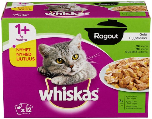 Bilde: © Whiskas / Kolonial.no Whiskas Whiskas Ragout Mixed Menu 12 stk, 1,02 kg