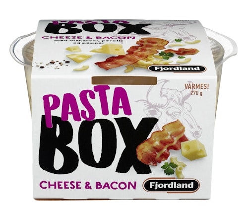 Bilde: © Fjordland / Kolonial.no Fjordland Pasta Cheese & Bacon 270 g
