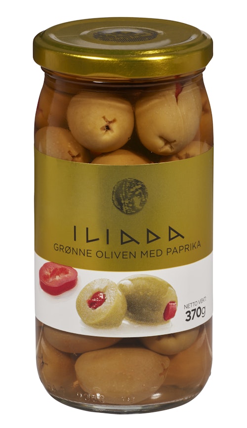 Bilde: © Iliada / Oda Iliada Oliven Grønn Med Paprika 370 g
