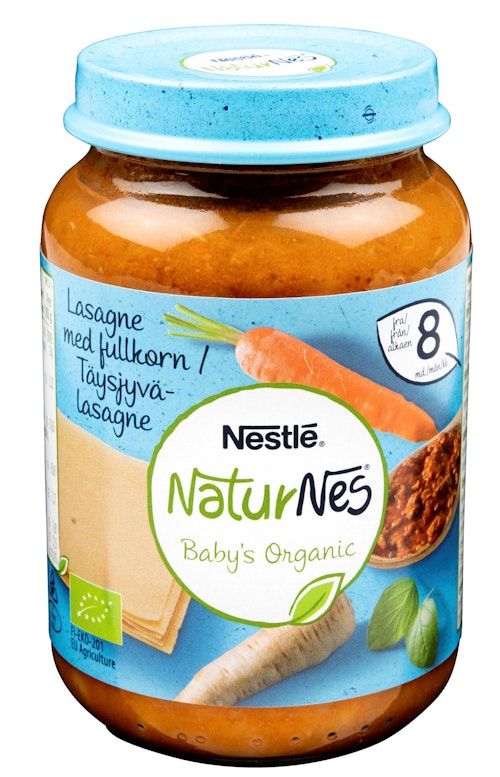 Bilde: © Nestlé / Kolonial.no Nestlé Fullkorn Lasagne Økologisk Fra 8 mnd, 195 g