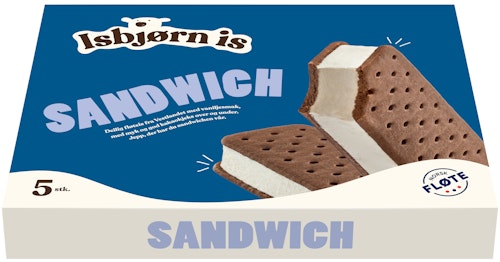 Bilde: © Isbjørn Is / Oda Isbjørn Is Sandwich Original 5 stk