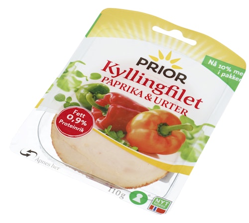 Bilde: © Prior / Oda Prior Kyllingfilet Paprika & Urter 110 g