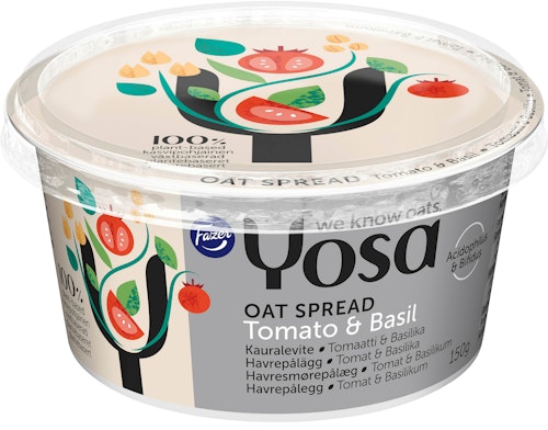 Bilde: © Yosa / Kolonial.no Yosa Havrepålegg Tomat & Basilikum 150 g