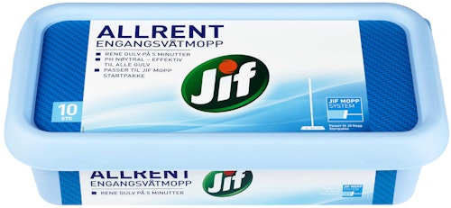 Bilde: © Jif / Kolonial.no Jif Engangsvåtmopp Allrent, 10 stk