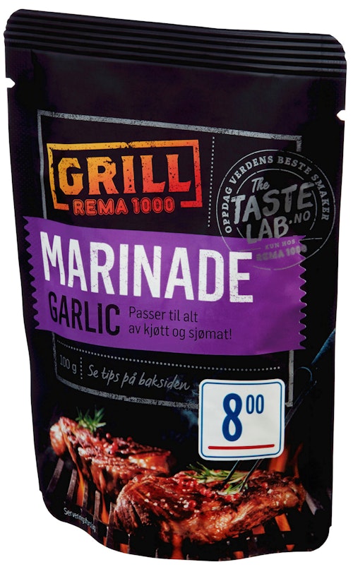 Bilde: © REMA 1000 / Kolonial.no REMA 1000 Hvitløksmarinade Taste Lab, 100 g