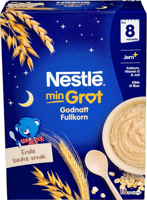 Bilde: © Nestlé / Kolonial.no Nestlé Min Grøt God Natt Fullkorn Fra 8 mnd, 480 g