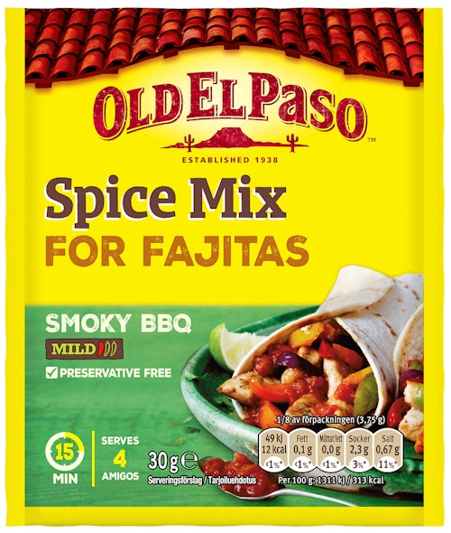 Bilde: © Old El Paso / Oda Old El Paso Spice Mix Fajita Smoky BBQ, 30 g