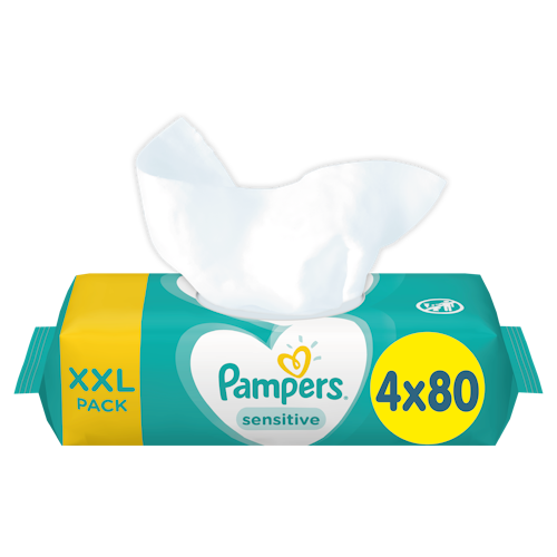 Bilde: © Pampers / Kolonial.no Pampers Pampers Sensitive Wipes 4 pk, 320 stk