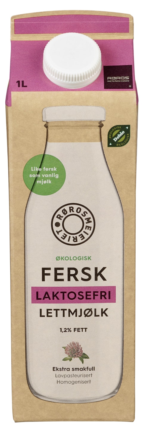 Bilde: © Rørosmeieriet / Oda Rørosmeieriet Økologisk Laktosefri Lettmelk 1 l