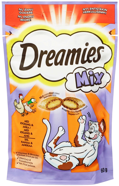 Bilde: © Dreamies / Kolonial.no Dreamies Kylling & And Mix 60 g