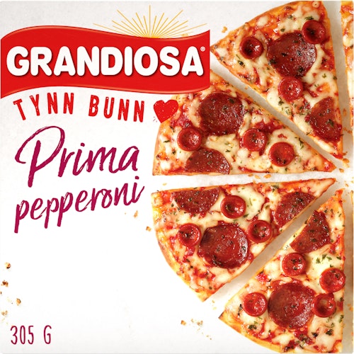 Bilde: © Grandiosa / Oda Grandiosa Tynn Bunn Pepperoni 305 g